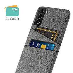 Coque en TPU antichoc avec porte-cartes gris pour votre Samsung Galaxy S21 FE 5G