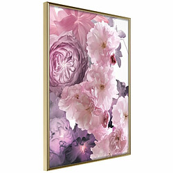 Paris Prix Affiche Murale Encadrée Pink Bouquet 20 x 30 cm Or