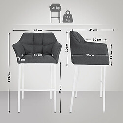 Non Tabouret de bar Damaso W feutre avec structure à 4 pieds