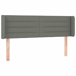 Maison Chic Tête de lit scandinave avec oreilles,meuble de chambre Gris foncé 147x16x78/88 cm Tissu -MN64916