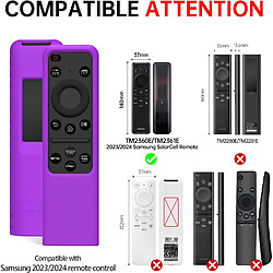 SANAG Coque Telecommande Pour Samsung 2023 Solarcell Tm2360E Bn59-01432A, Telecommande Pour Samsung Neo Qled Oled Smart Tv Tm2361E Bn59-01439A Bn59-01432J Remote Cover Silicone(Violet-Fluorescent)