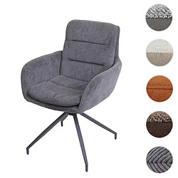 Mendler Chaise de salle à manger HWC-K32, fauteuil chaise, pivotante position auto, tissu/textile ~ velours - gris