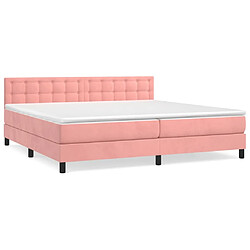 Maison Chic Lit Adulte - Lit simple Lit à sommier tapissier avec matelas moelleux - Meuble de Chambre - Rose 200x200 cm Velours -MN29790