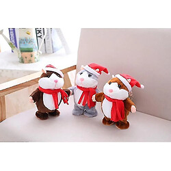 Universal Baby Kids Christmas, répété Hamster Mouse Pet Plush- mignon Speak Sound Abricot 18cm pas cher