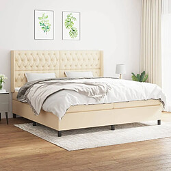 Maison Chic Lit Adulte - Lit simple Lit à sommier tapissier avec matelas moelleux - Meuble de Chambre - Crème 200x200 cm Tissu -MN86700