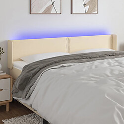 Maison Chic Tête de lit moderne à LED lumineuse pour chambre - Décoration de lit Crème 183x16x78/88 cm Tissu -MN61511