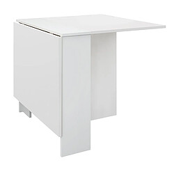 Pegane Table à manger d'appoint, table de salon extensible coloris blanc - longueur 31 / 87 / 142 x profondeur 77 cm