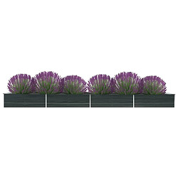 Maison Chic Jardinière,Lit surélevé de jardin - Bac à fleurs - pot de fleur Acier galvanisé 600x80x45 cm Anthracite -GKD82876