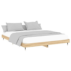 Acheter Maison Chic Lit adulte - Lit simple Cadre de lit,Structure du lit Contemporain chêne sonoma 140x200 cm bois d'ingénierie -MN33142