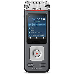 Philips Dictaphone numérique Avec kit de tournage vidéo, 3 microphones haute fidélité noir gris