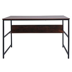 Avis Decoshop26 Bureau table d'ordinateur espace de rangement sous le plateau de table 120x60 cm en MDF marron et métal 04_0006062