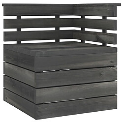 Avis vidaXL Salon palette de jardin 3 pcs Bois de pin massif Gris foncé