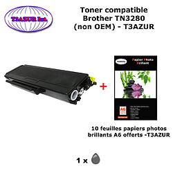 Toner compatible TN3280 pour imprimante Brother DCP 8070D, 8085DN, 8890DW +10f A6 brillants - T3AZUR