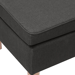 Avis vidaXL Tabouret avec pieds en bois Gris foncé Tissu