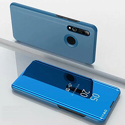 Wewoo Coque Étui en cuir à rabat horizontal pour miroir de galvanoplastie Huawei Enjoy 9S / P Smart + 2019avec support bleu ciel