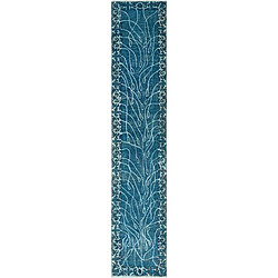 Vidal Tapis de couloir en laine 225x75 bleu Vintage Royal