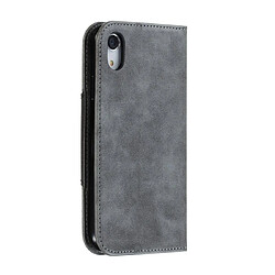 Avis Wewoo Housse Coque Pour iPhone XR Splicing Color Magnetic Hem Étui à rabat horizontal en cuir avec support et fentes cartes Gris