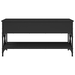 ComfortXL Table Basse Noir 100x50x50 Cm Bois D'ingénierie Et Métal pas cher