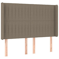 vidaXL Tête de lit avec oreilles Taupe 147x16x118/128 cm Tissu