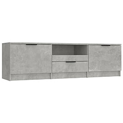 vidaXL Meuble TV gris béton 140x35x40 cm bois d'ingénierie