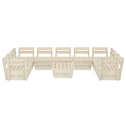 Avis Maison Chic Salon de jardin palette 10 pcs - Ensemble table et chaises d'extérieur - Salon/Mobilier de jardin classique Bois d'épicéa imprégné -MN48334