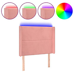 Maison Chic Tête de lit moderne à LED lumineuse pour chambre - Décoration de lit Rose 83x16x118/128 cm Velours -MN13627