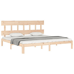 Acheter Maison Chic Cadre/structure de lit avec tête de lit pour adulte - Lit Moderne Chambre super king bois massif -MN82299