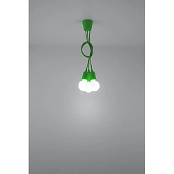 Luminaire Center Suspension DIEGO PVC vert 3 ampoules pas cher