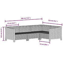 vidaXL Salon de jardin 8 pcs avec coussins Gris Résine tressée pas cher