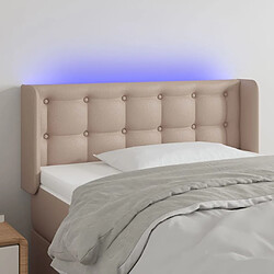 Maison Chic Tête de lit scandinave à LED,meuble de chambre Cappuccino 83x16x78/88 cm Similicuir -MN38922