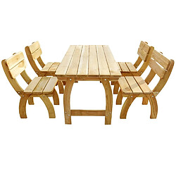 Maison Chic Mobilier à dîner 5 pcs de jardin - Ensemble table et chaises d'extérieur - Salon/Mobilier de jardin classique Pinède imprégnée -MN89080