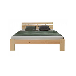 Homestyle4U Lit double en bois futon 160x200 bois naturel