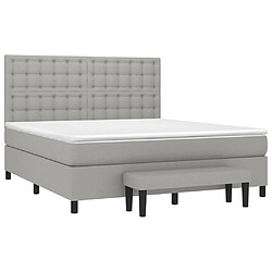 Avis Maison Chic Lit adulte- Lit + matelas,Sommier à lattes de lit avec matelas Gris clair 180x200cm Tissu -GKD33837