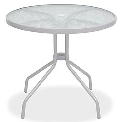 Avis Maison Chic Mobilier à dîner 6 pcs de jardin - Ensemble table et chaises d'extérieur - Salon/Mobilier de jardin classique Acier et textilène Gris -MN58107