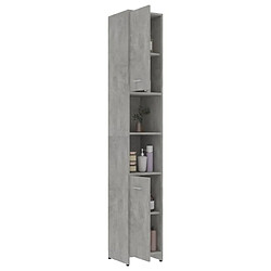 Acheter Maison Chic Armoire de salle de bain,Meuble de rangement,Meuble haut Gris béton 30x30x183,5 cm Aggloméré -GKD429470