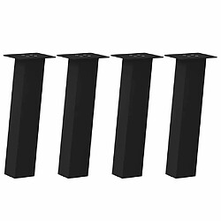 vidaXL Pieds de table basse 4 pcs noir 30 cm acier