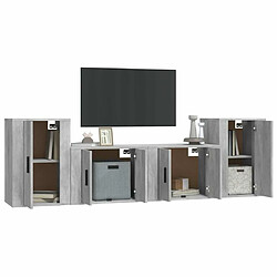 Avis Maison Chic Ensemble de meubles TV 4 pcs pour salon - Gris béton Bois d'ingénierie -MN57671