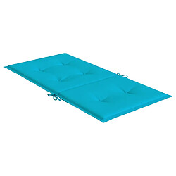 Acheter vidaXL Coussins de chaise à dossier bas lot de 2 turquoise tissu