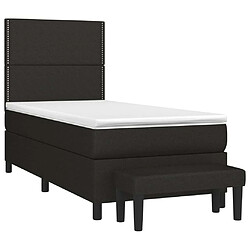 Avis Maison Chic Structures de lit + matelas,Lit à sommier tapissier avec matelas Noir 90x190 cm Tissu -MN70920