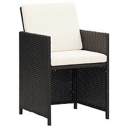 Acheter Maison Chic Mobilier à dîner 9 pcs de jardin avec coussins - Ensemble table et chaises d'extérieur - Salon/Mobilier de jardin classique Résine tressée Noir -MN85976