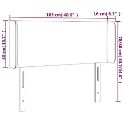 vidaXL Tête de lit avec oreilles Marron Foncé 103x16x78/88 cm Tissu pas cher