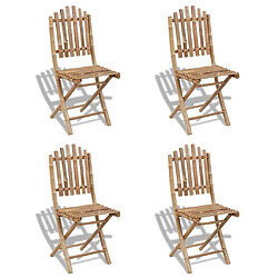 Acheter Maison Chic Mobilier à dîner pliable 5 pcs de jardin - Ensemble table et chaises d'extérieur - Salon/Mobilier de jardin classique Bambou -MN85564