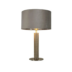 Searchlight Lampe de table London Acier doux,tissu Argent satiné