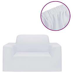 vidaXL Housse extensible de canapé Blanc Jersey de polyester