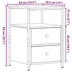 vidaXL Tables de chevet 2 pcs chêne artisanal bois d'ingénierie pas cher