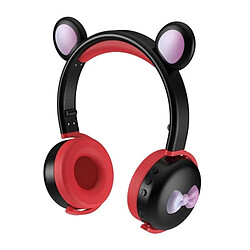 Yonis Casque Audio Enfant Bluetooth LED Ours 12h