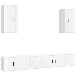 vidaXL Ensemble de meubles TV 6 pcs Blanc Bois d'ingénierie