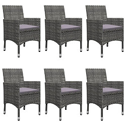 Acheter vidaXL Ensemble à manger de jardin 7 pcs Gris