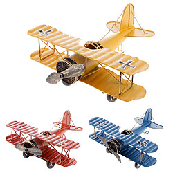 Avis Avions De Métal Modèle Biplan Jouets Accueil Café Décoration Enfants Collectibles L Jaune