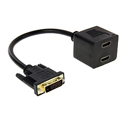 Wewoo DVI 24 + 1 broche noir mâle à 2 x câble femelle diviseur HDMI, longueur: 29,5 cm